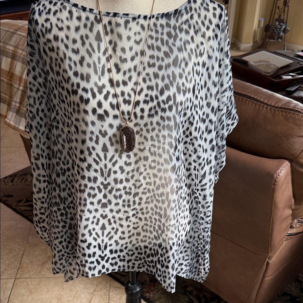 Chic Animal Print Blouse